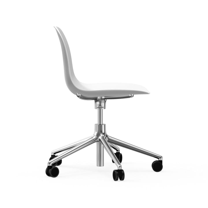 Silla de oficina Form chair swivel 5W - Blanco, aluminio, ruedas - Normann Copenhagen