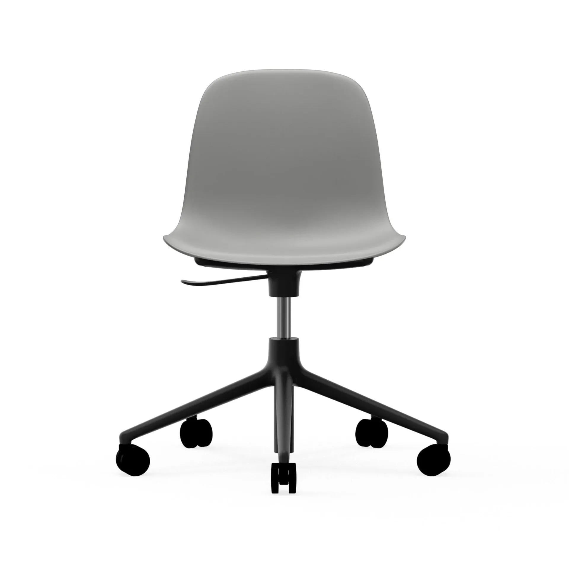 Silla de oficina Form chair swivel 5W, Gris, aluminio negro, ruedas Normann Copenhagen