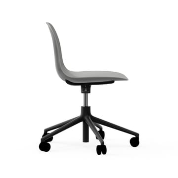 Silla de oficina Form chair swivel 5W - Gris, aluminio negro, ruedas - Normann Copenhagen