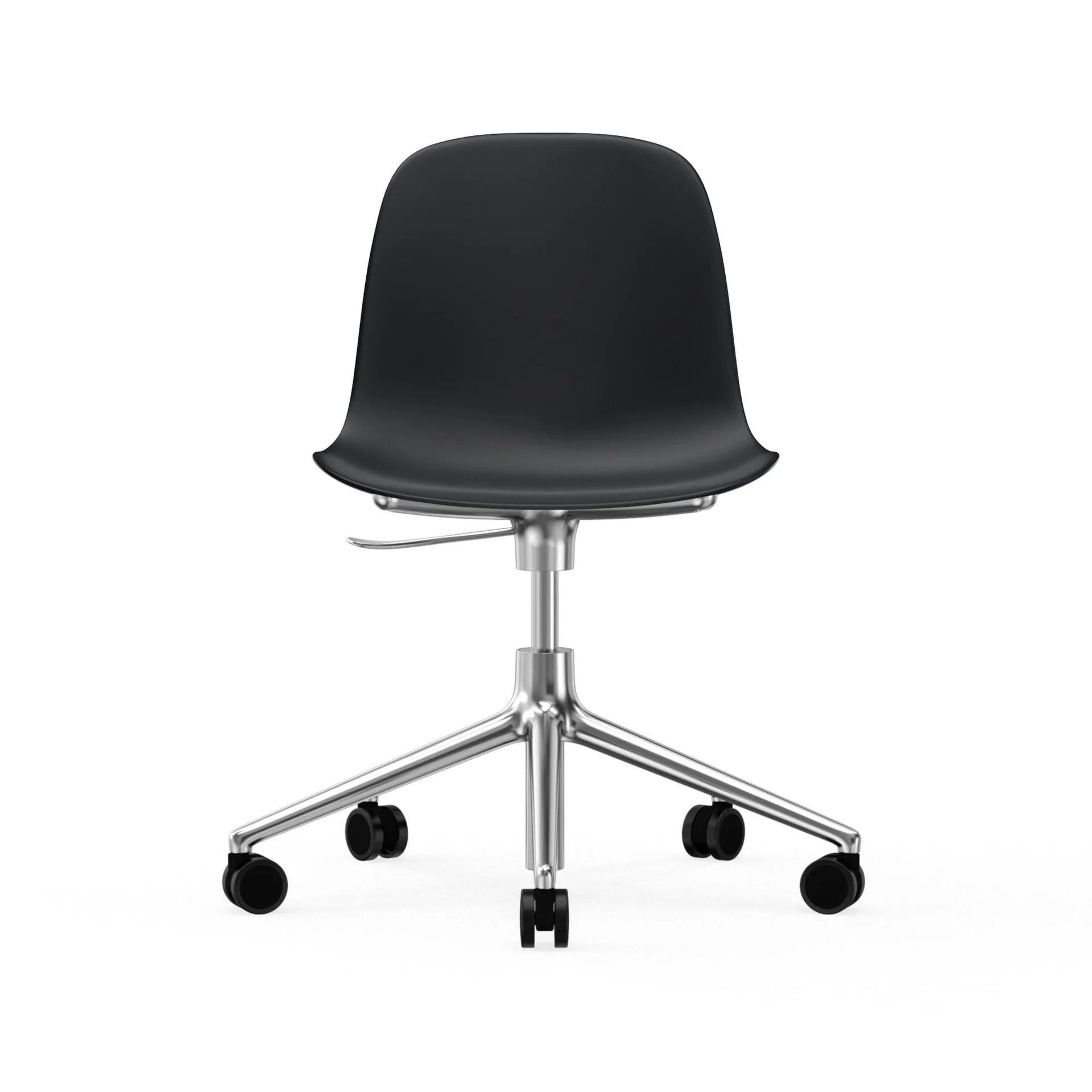 Silla de oficina Form chair swivel 5W, Negro, aluminio, ruedas Normann Copenhagen