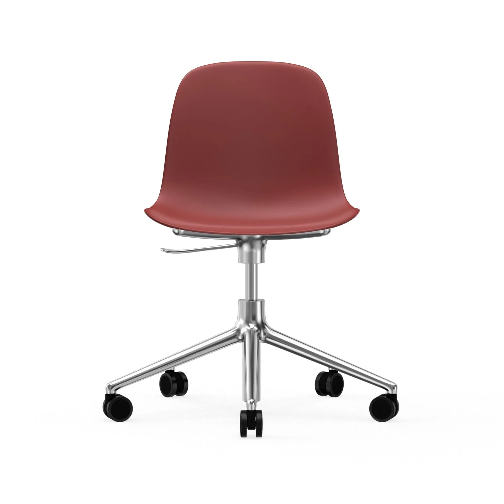 Silla de oficina Form chair swivel 5W, Rojo, aluminio, ruedas Normann Copenhagen