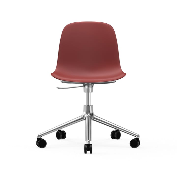 Silla de oficina Form chair swivel 5W - Rojo, aluminio, ruedas - Normann Copenhagen