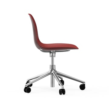 Silla de oficina Form chair swivel 5W - Rojo, aluminio, ruedas - Normann Copenhagen