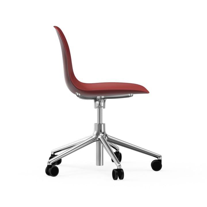 Silla de oficina Form chair swivel 5W, Rojo, aluminio, ruedas Normann Copenhagen