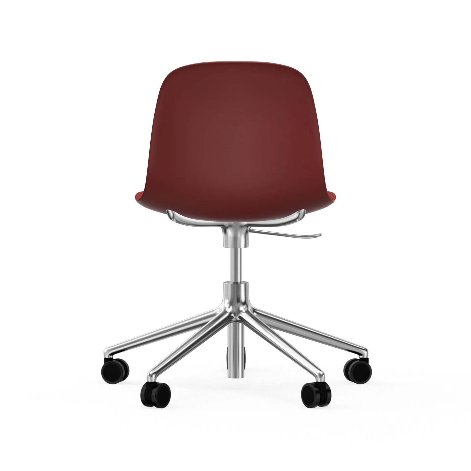 Silla de oficina Form chair swivel 5W, Rojo, aluminio, ruedas Normann Copenhagen