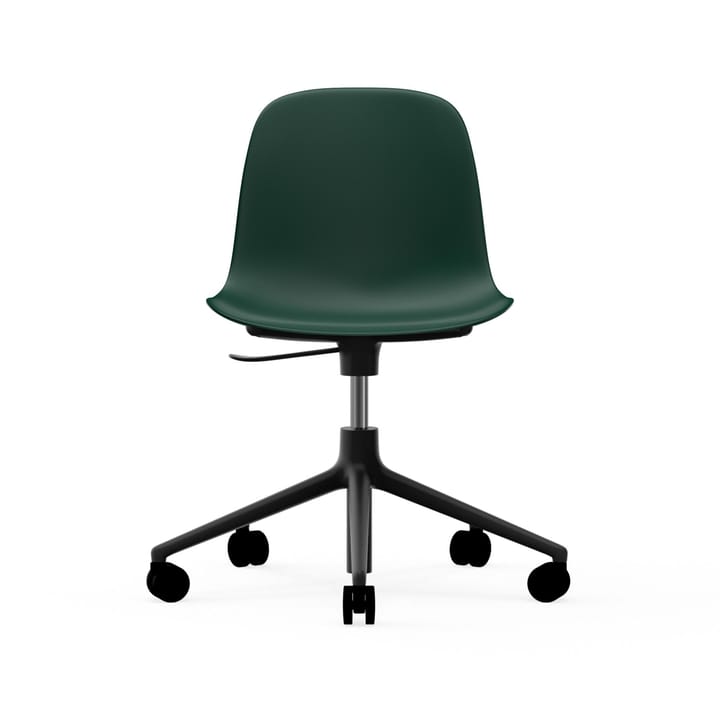Silla de oficina Form chair swivel 5W - Verde, aluminio negro, ruedas - Normann Copenhagen