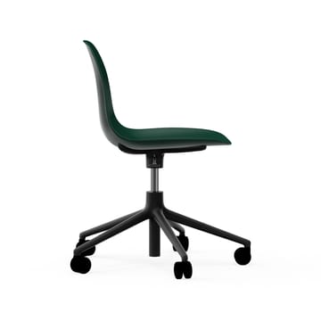 Silla de oficina Form chair swivel 5W - Verde, aluminio negro, ruedas - Normann Copenhagen