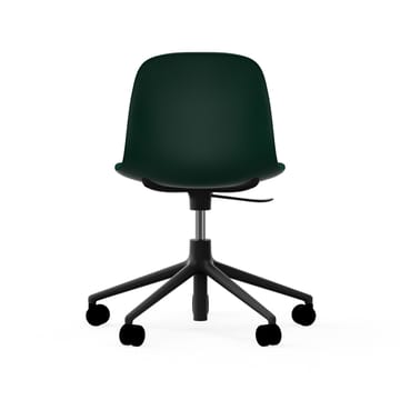 Silla de oficina Form chair swivel 5W - Verde, aluminio negro, ruedas - Normann Copenhagen