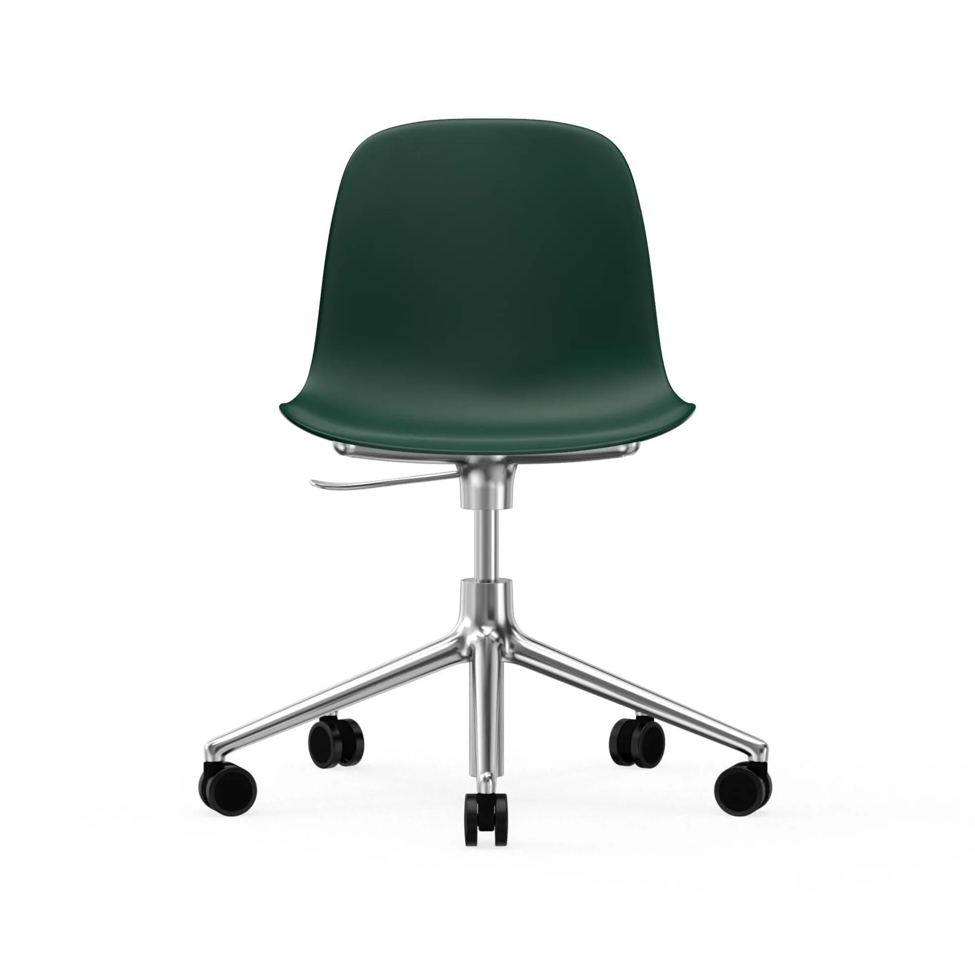 Silla de oficina Form chair swivel 5W, Verde, aluminio, ruedas Normann Copenhagen