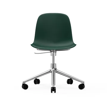 Silla de oficina Form chair swivel 5W - Verde, aluminio, ruedas - Normann Copenhagen