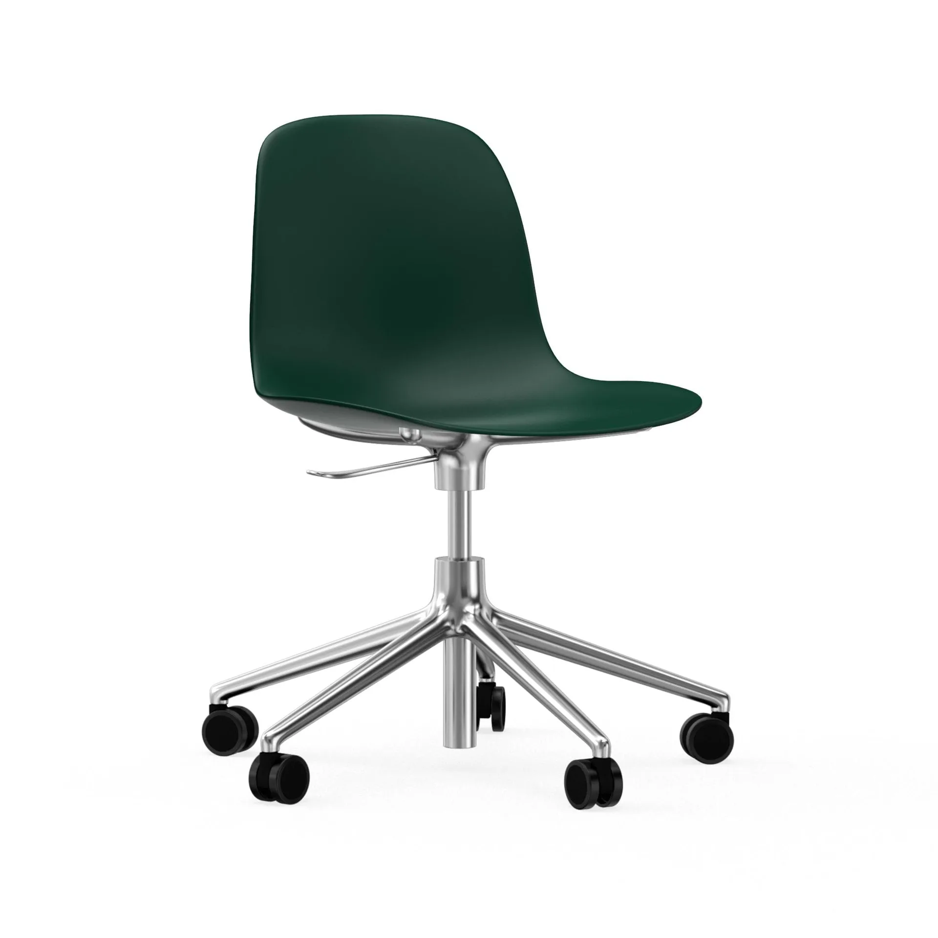Silla de oficina Form chair swivel 5W, Verde, aluminio, ruedas Normann Copenhagen