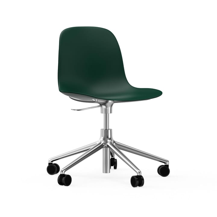 Silla de oficina Form chair swivel 5W - Verde, aluminio, ruedas - Normann Copenhagen