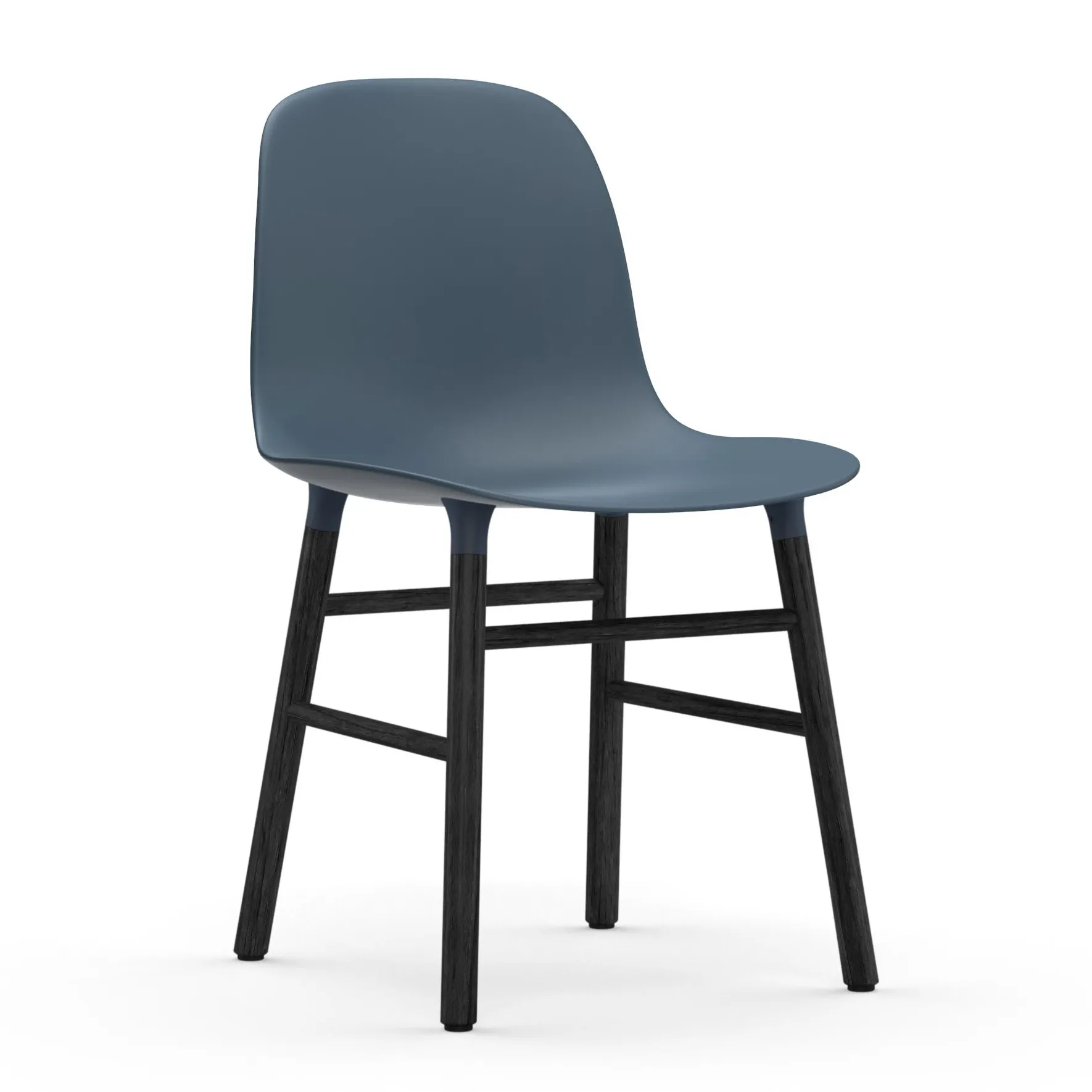 Silla Form patas negras, azul Normann Copenhagen