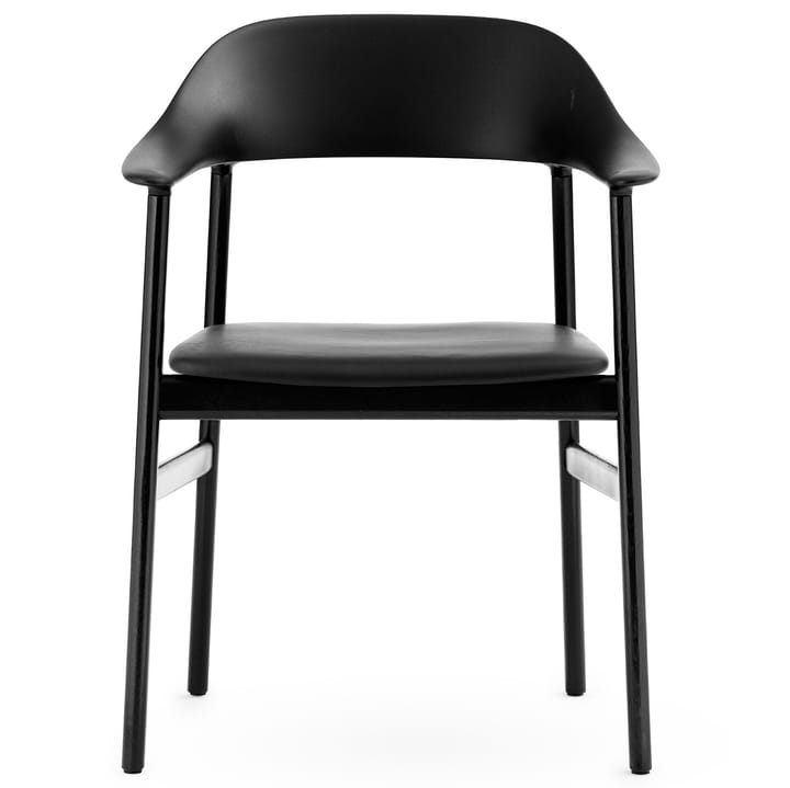 Silla Herit reposabrazos y tapicería de cuero roble negro, Negro Normann Copenhagen