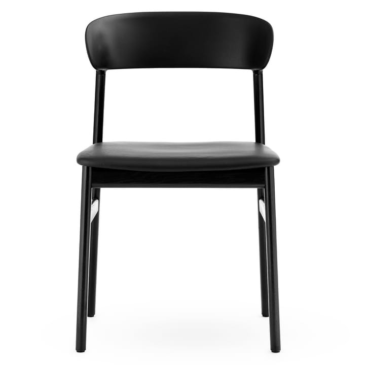 Silla Herit tapicería de cuero negro roble, negro Normann Copenhagen