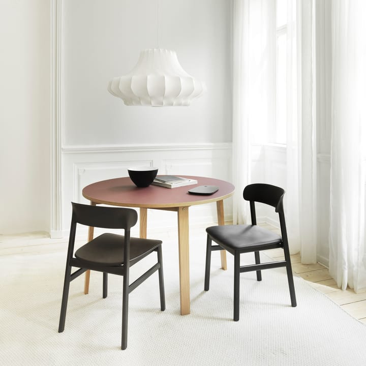 Silla Herit tapicería de cuero negro roble, negro Normann Copenhagen