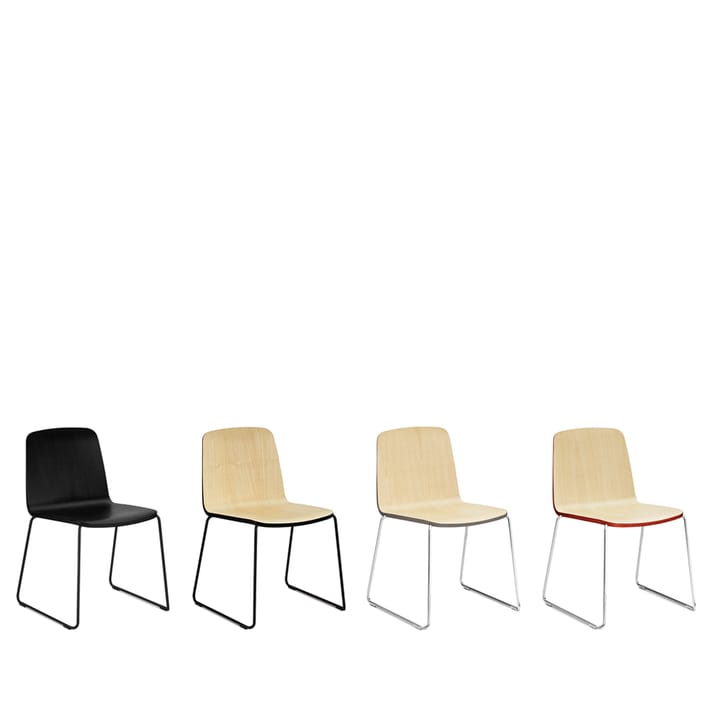 Silla Just, Fresno, chapa, canto negro, estructura negra Normann Copenhagen