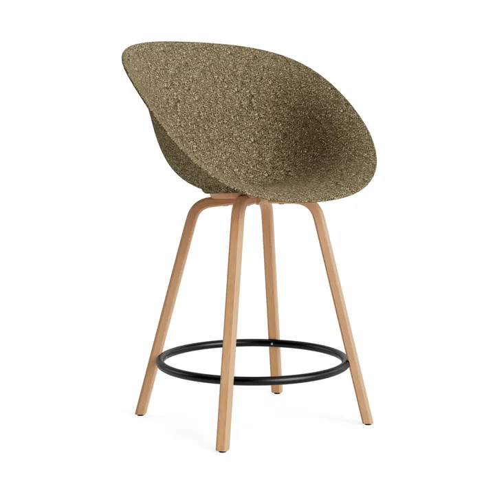 Silla Mat Bar Armchair 65 cm - Seaweed-beech-black steel - Normann Copenhagen