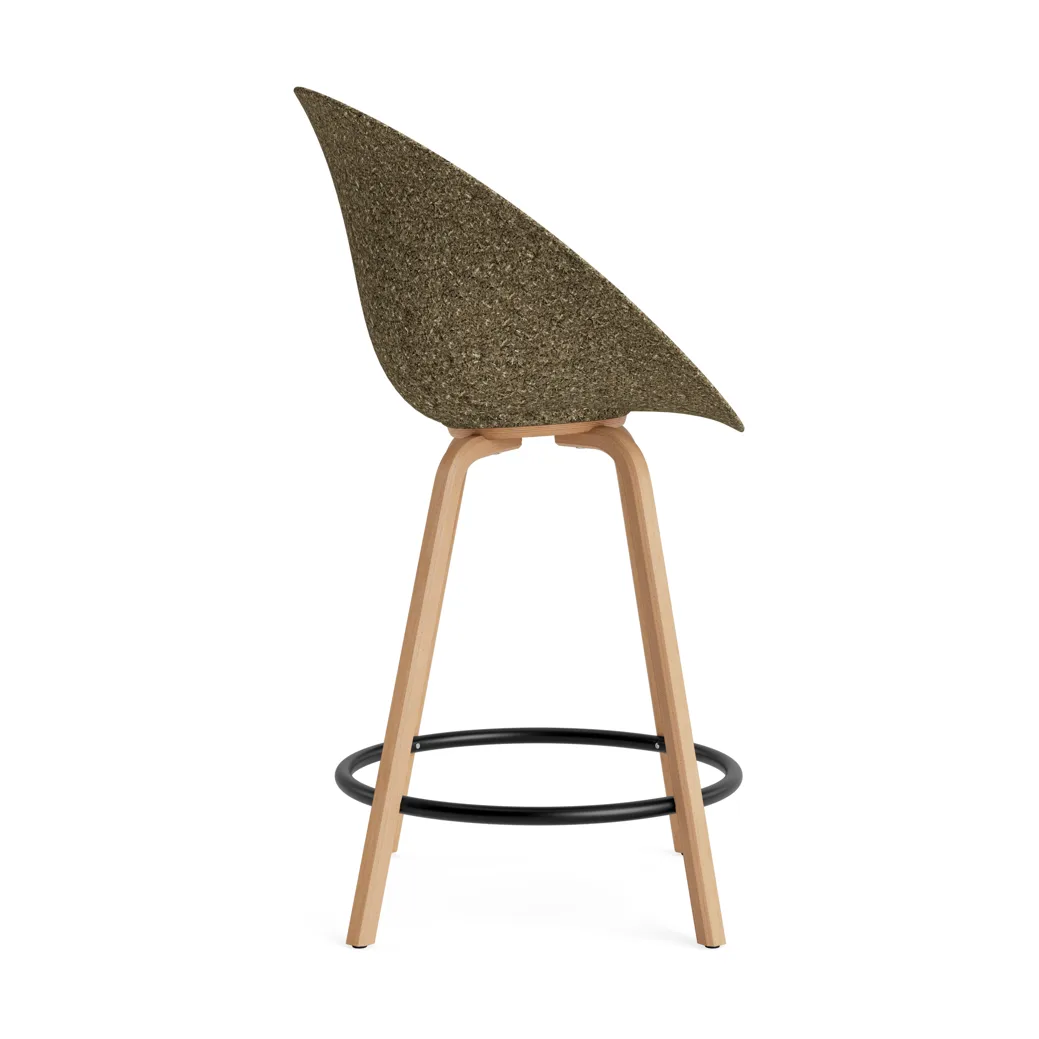 Silla Mat Bar Armchair 65 cm, Seaweed-beech-black steel Normann Copenhagen
