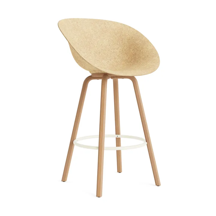 Silla Mat Bar Armchair 75 cm - Hemp-beech-cream steel - Normann Copenhagen