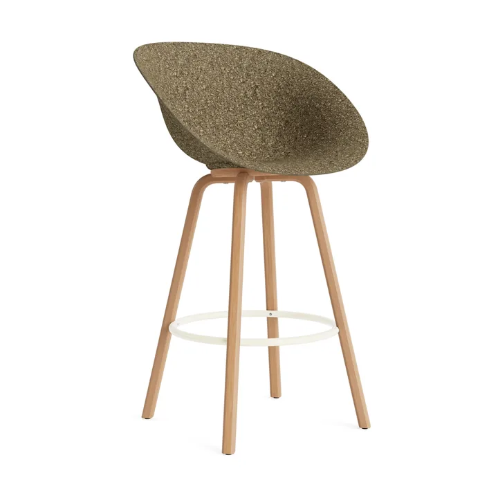 Silla Mat Bar Armchair 75 cm - Seaweed-beech-cream steel - Normann Copenhagen