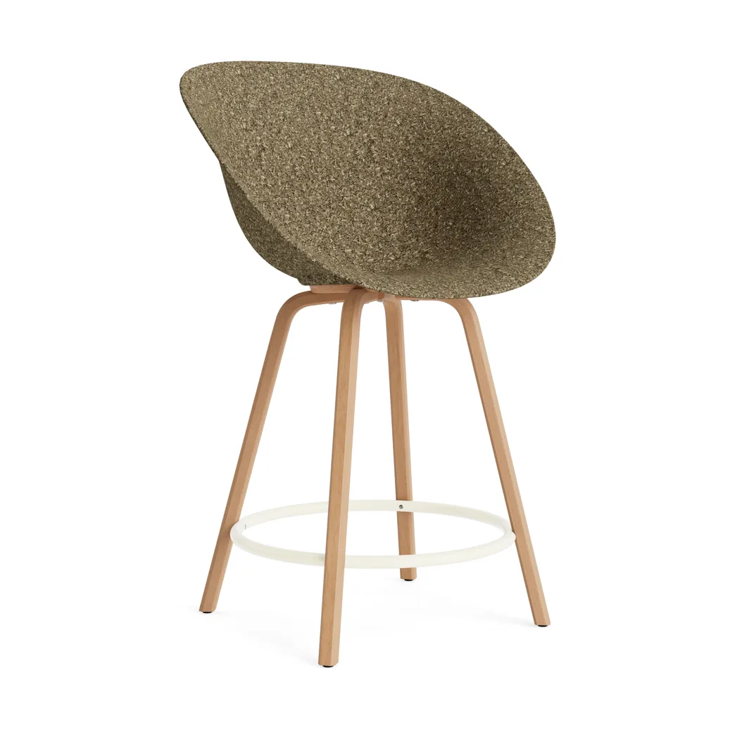 Silla Mat Bar Chair 65 cm, Seaweed-beech-cream steel Normann Copenhagen