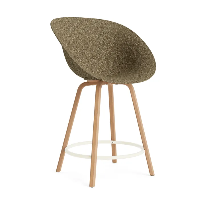 Silla Mat Bar Chair 65 cm - Seaweed-beech-cream steel - Normann Copenhagen