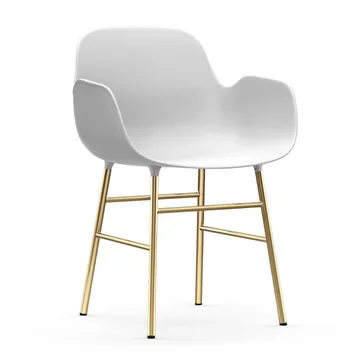 Silla reposabrazos con patas de bronce Form - Blanco - Normann Copenhagen
