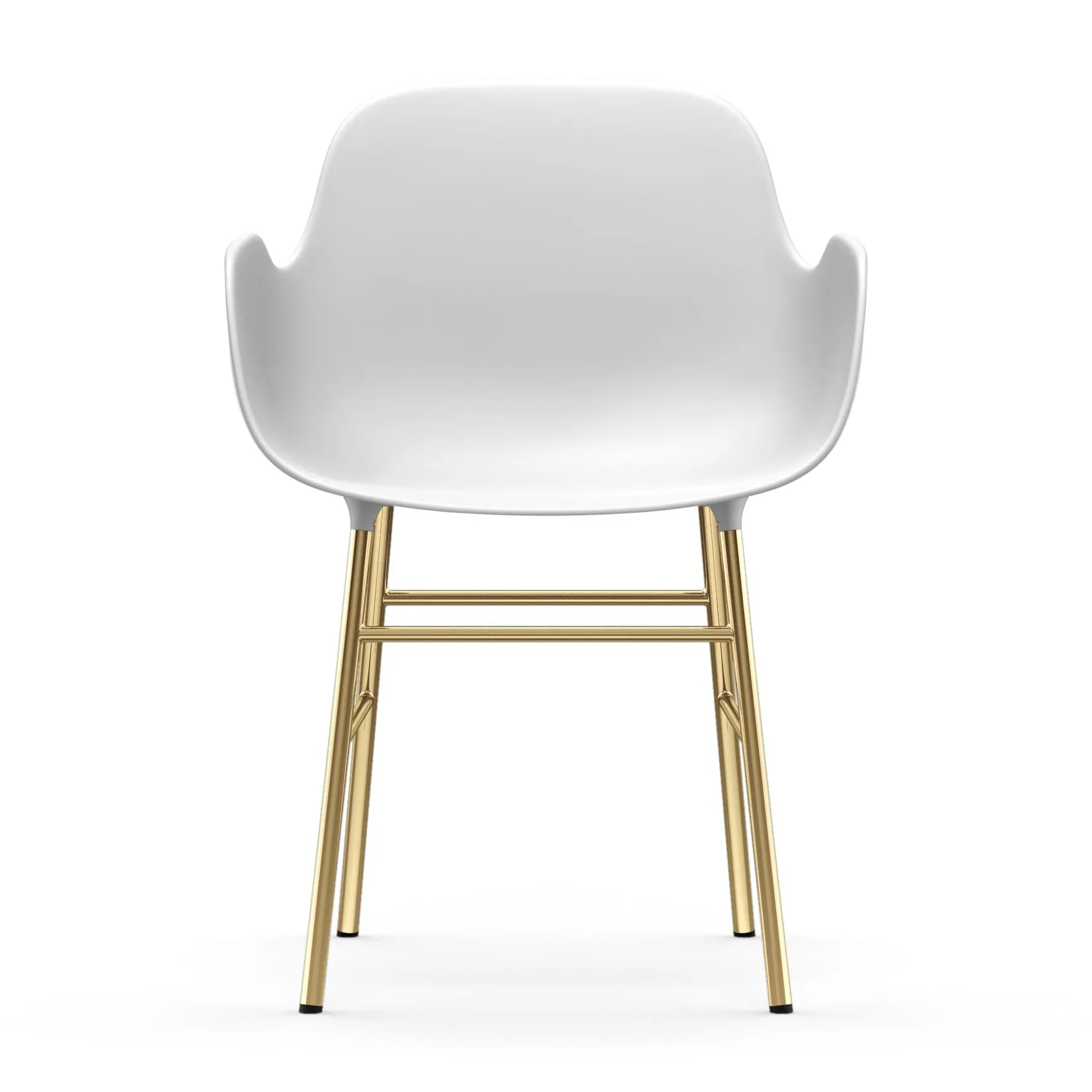 Silla reposabrazos con patas de bronce Form, Blanco Normann Copenhagen
