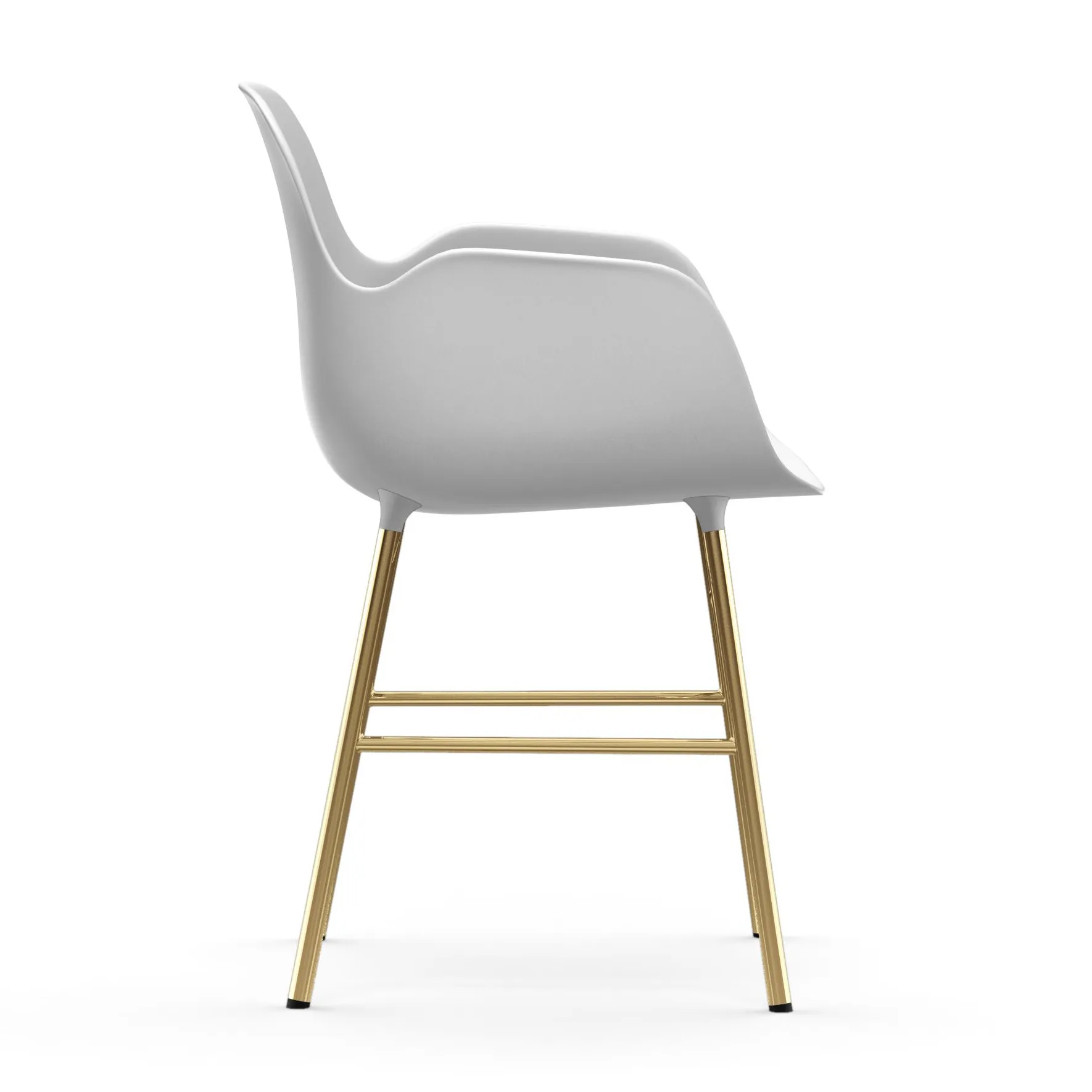 Silla reposabrazos con patas de bronce Form, Blanco Normann Copenhagen