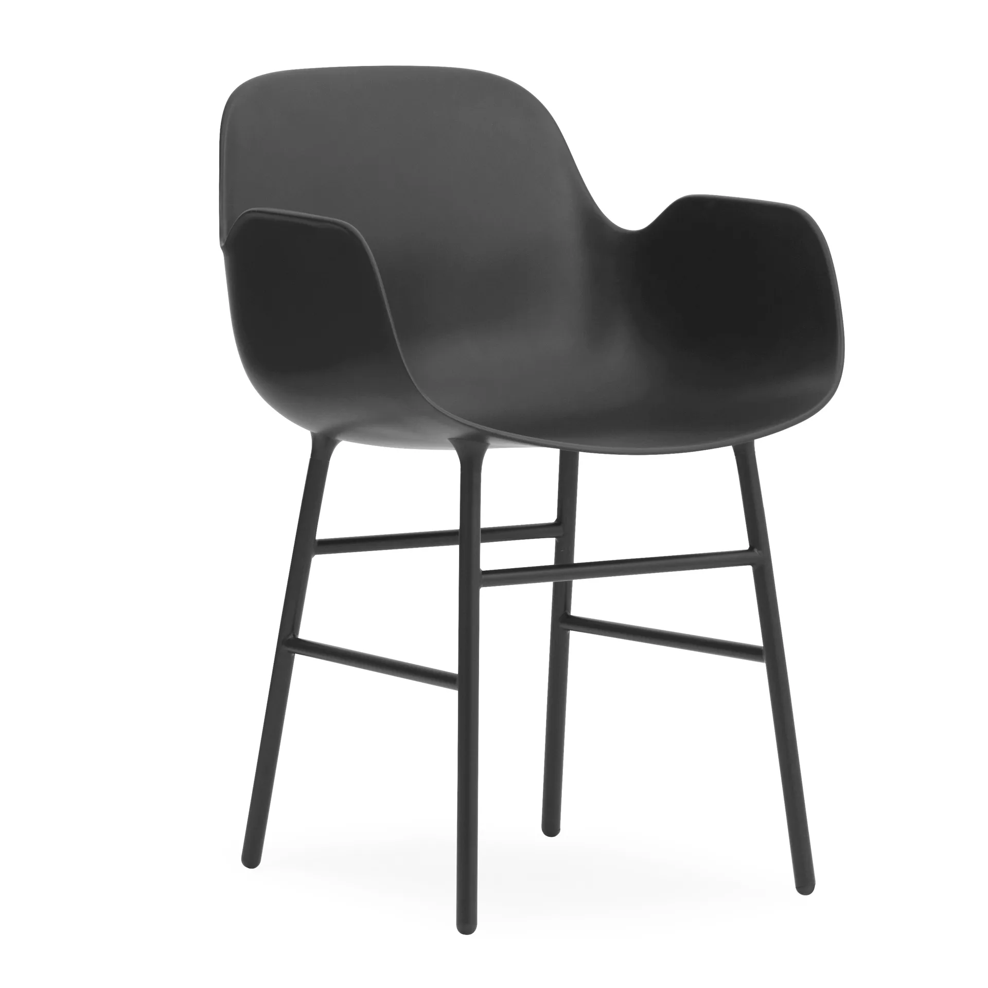 Silla reposabrazos con patas de metal Form, Negro Normann Copenhagen