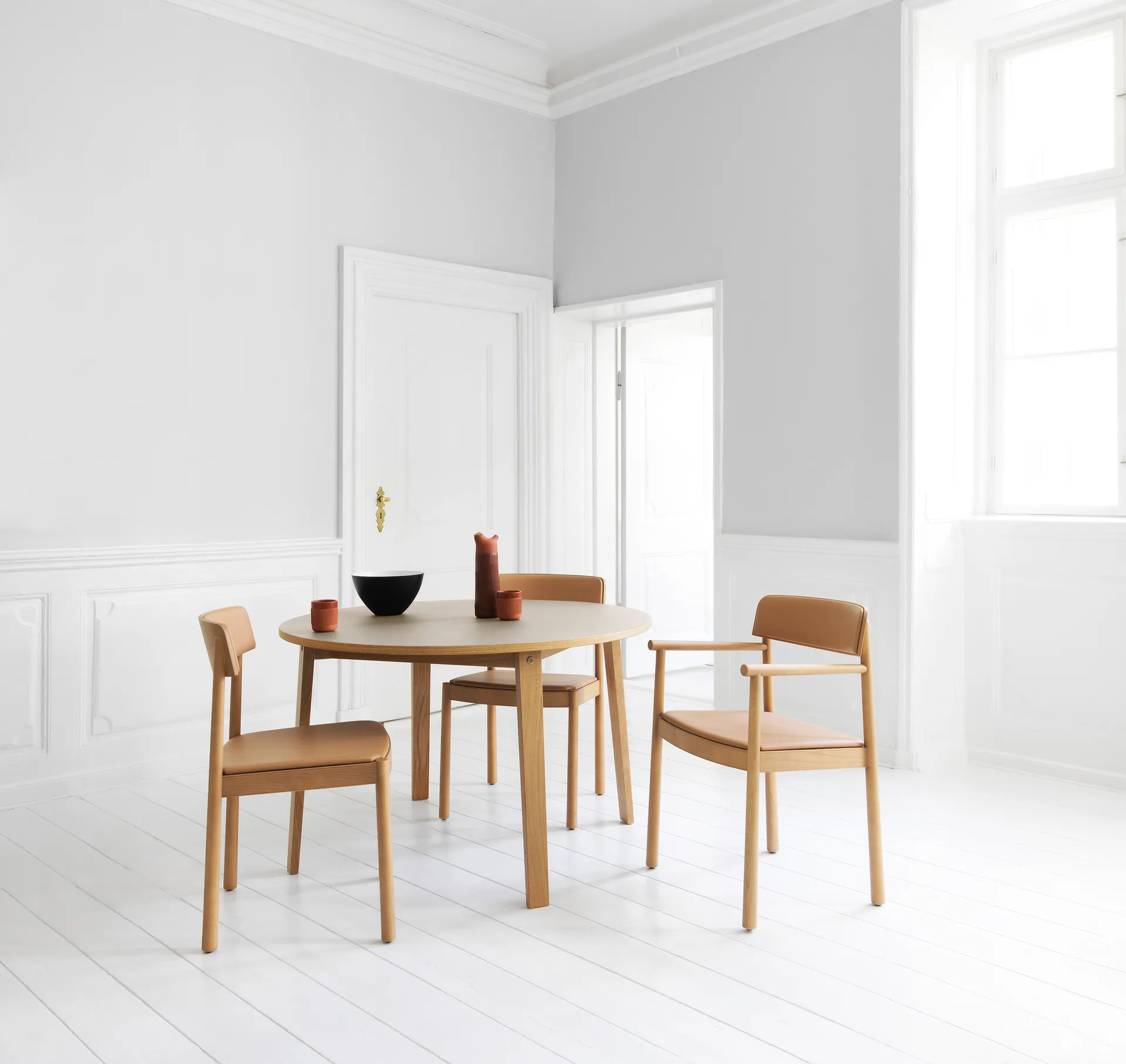 Silla Timb con cojín, Tan/ Ultra Leather - Camel Normann Copenhagen