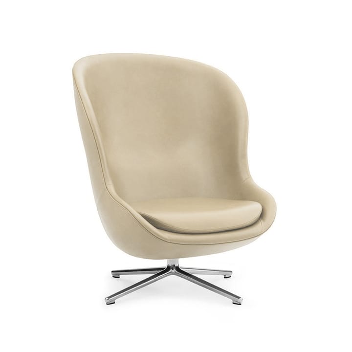 Sillón Hyg - Cuero ultra 41583 marble, pie giratorio de aluminio - Normann Copenhagen