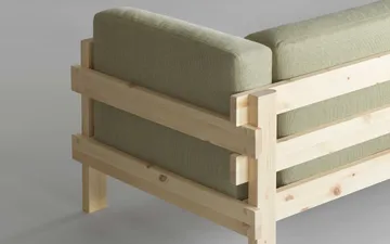 Sofá Kube - Pino lacado-tela Remix 143 Grey, 220 cm - Normann Copenhagen