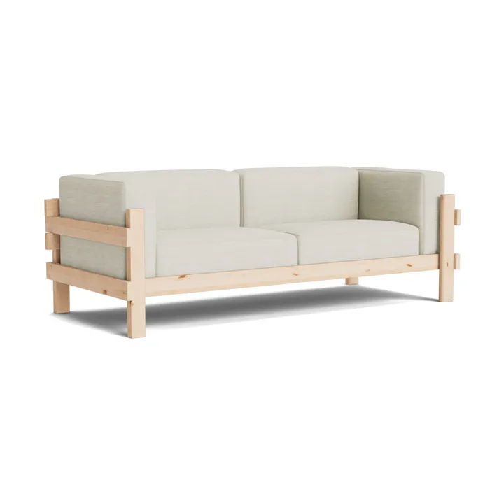 Sofá Kube - Pino lacado-tela Remix 223 Beige, 220 cm - Normann Copenhagen