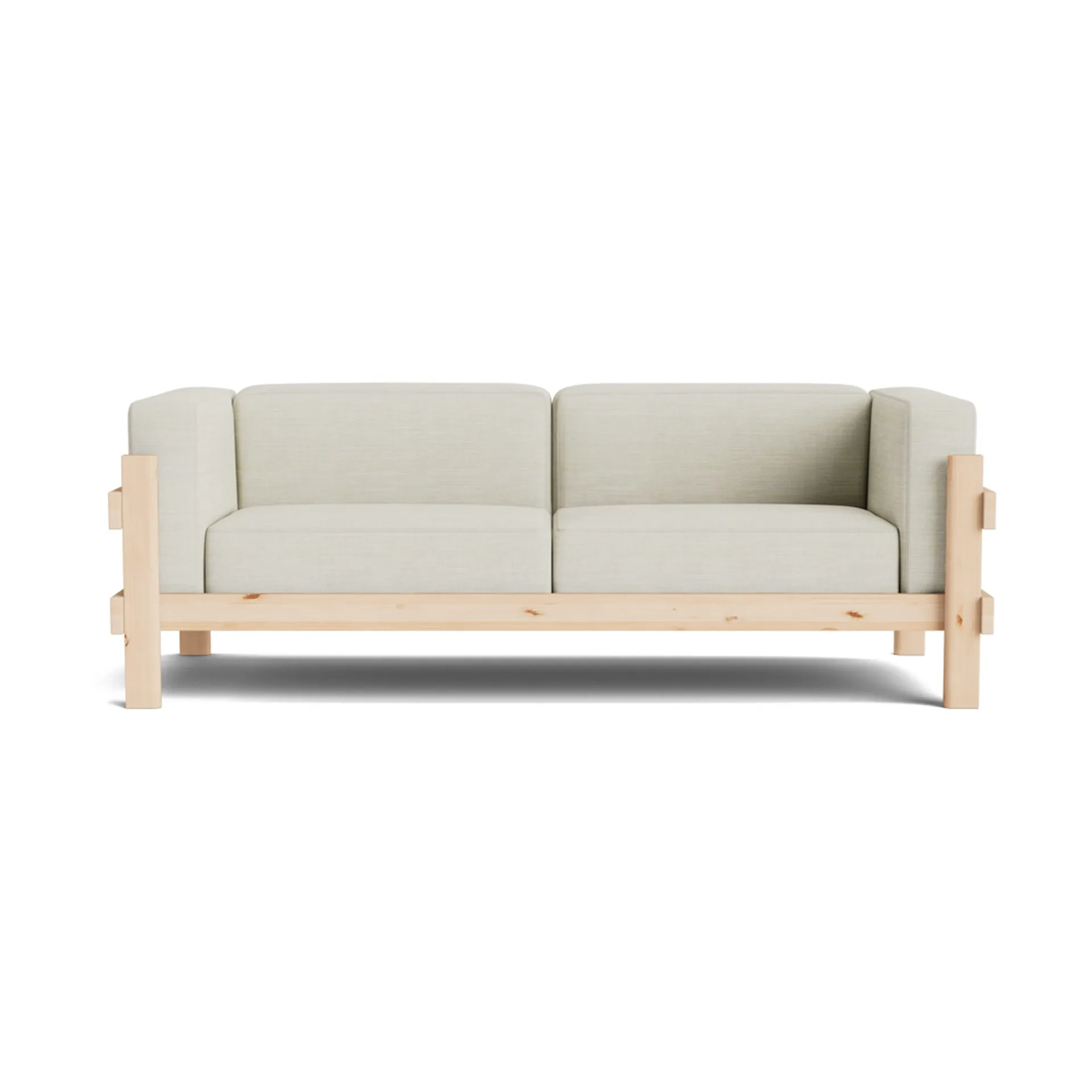 Sofá Kube, Pino lacado-tela Remix 223 Beige, 220 cm Normann Copenhagen