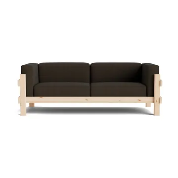 Sofá Kube - Pino lacado-tela Remix 356 Brown, 220 cm - Normann Copenhagen