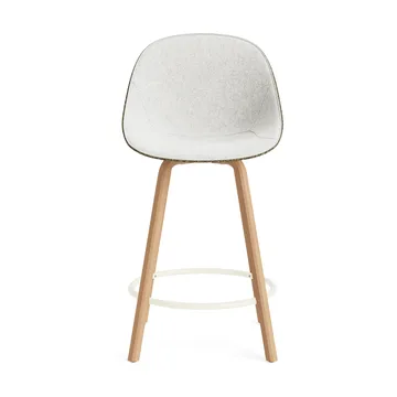 Taburete asiento tapizado Mat Bar Chair 65 cm - Hallingdal 110-seaweed-beech-cream steel - Normann Copenhagen