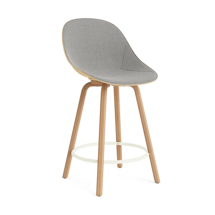 Taburete asiento tapizado Mat Bar Chair 65 cm - Remix 133-hemp-beech-cream steel - Normann Copenhagen