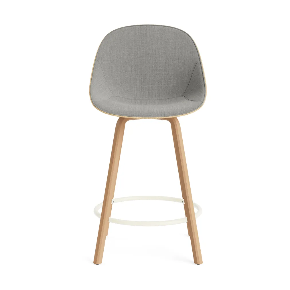 Taburete asiento tapizado Mat Bar Chair 65 cm, Remix 133-hemp-beech-cream steel Normann Copenhagen