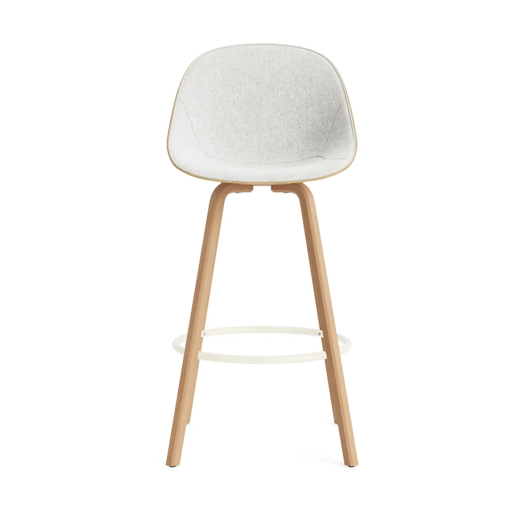 Taburete asiento tapizado Mat Bar Chair 75 cm, Hallingdal 110-hemp-beech-cream steel Normann Copenhagen