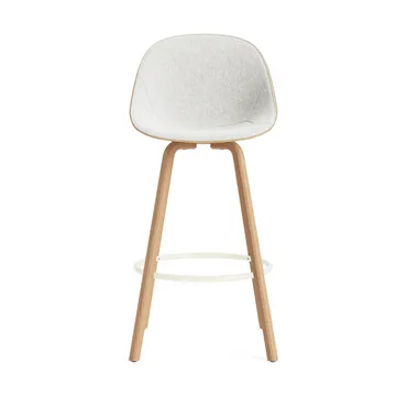 Taburete asiento tapizado Mat Bar Chair 75 cm - Hallingdal 110-hemp-beech-cream steel - Normann Copenhagen