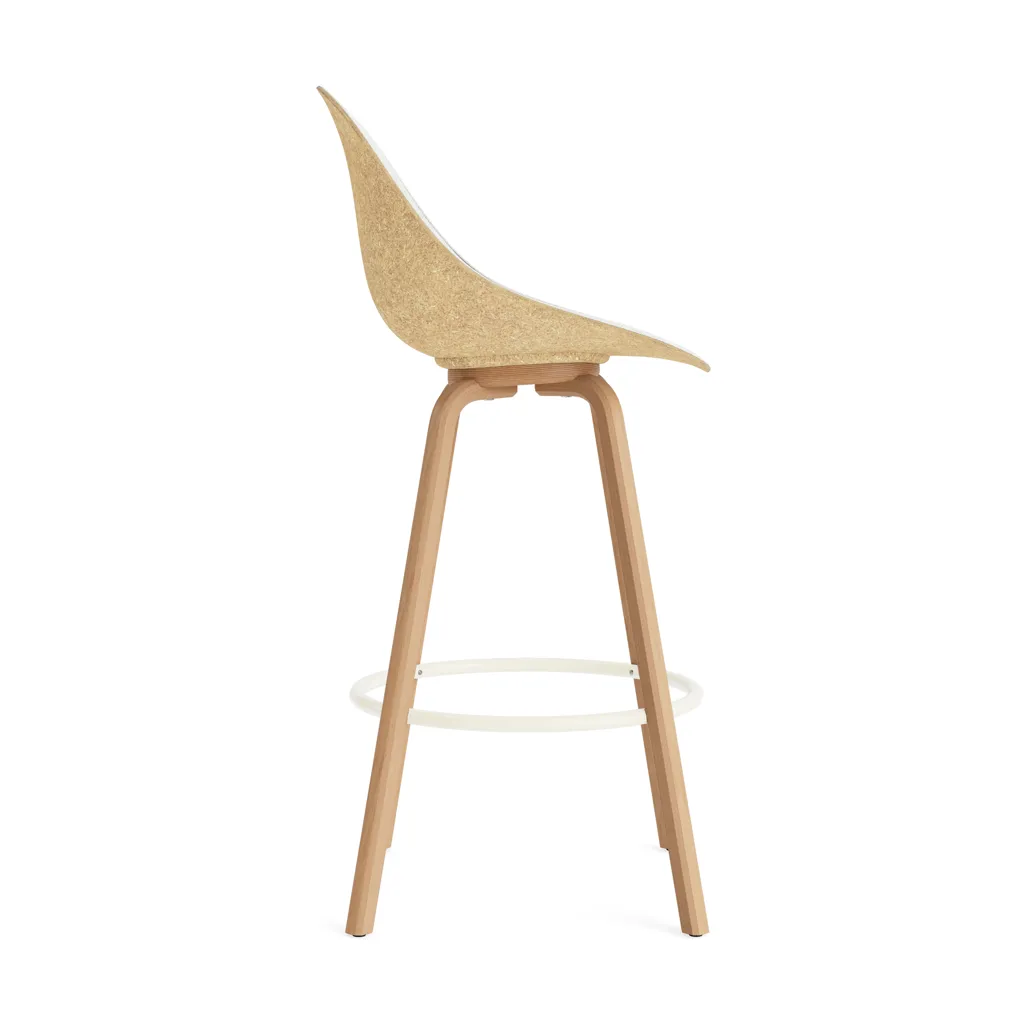 Taburete asiento tapizado Mat Bar Chair 75 cm, Hallingdal 110-hemp-beech-cream steel Normann Copenhagen