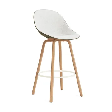 Taburete asiento tapizado Mat Bar Chair 75 cm - Hallingdal 110-seaweed-beech-cream steel - Normann Copenhagen