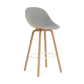 Taburete asiento tapizado Mat Bar Chair 75 cm - Remix 133-hemp-beech-cream steel - Normann Copenhagen
