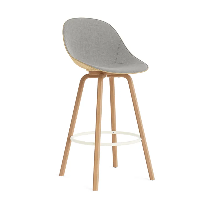 Taburete asiento tapizado Mat Bar Chair 75 cm - Remix 133-hemp-beech-cream steel - Normann Copenhagen