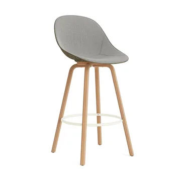 Taburete asiento tapizado Mat Bar Chair 75 cm - Remix 133-seaweed-beech-cream steel - Normann Copenhagen