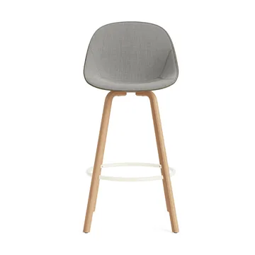 Taburete asiento tapizado Mat Bar Chair 75 cm - Remix 133-seaweed-beech-cream steel - Normann Copenhagen