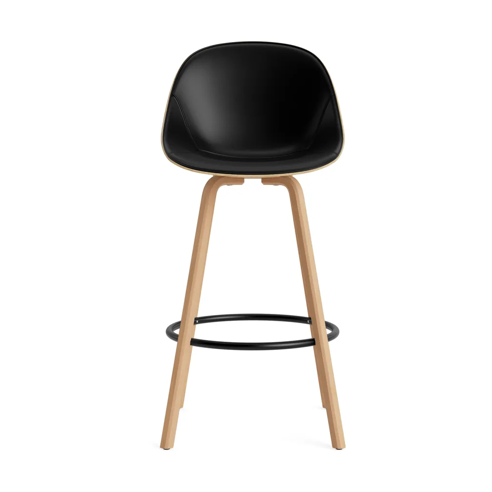 Taburete asiento tapizado Mat Bar Chair 75 cm, Ultra 41599-hemp-beech-black steel Normann Copenhagen
