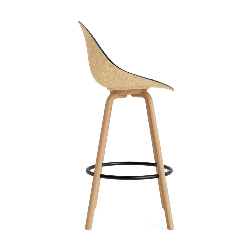 Taburete asiento tapizado Mat Bar Chair 75 cm, Ultra 41599-hemp-beech-black steel Normann Copenhagen